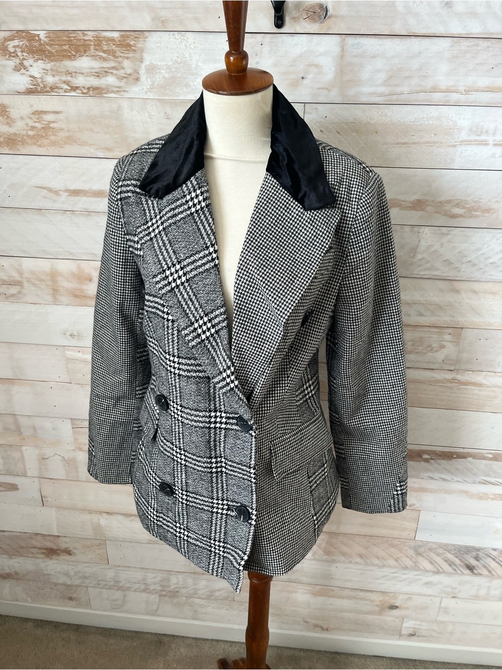 NWT Anthropologie size XS double breasted blazer in plaid by Avec Les Filles - Picture 4 of 13
